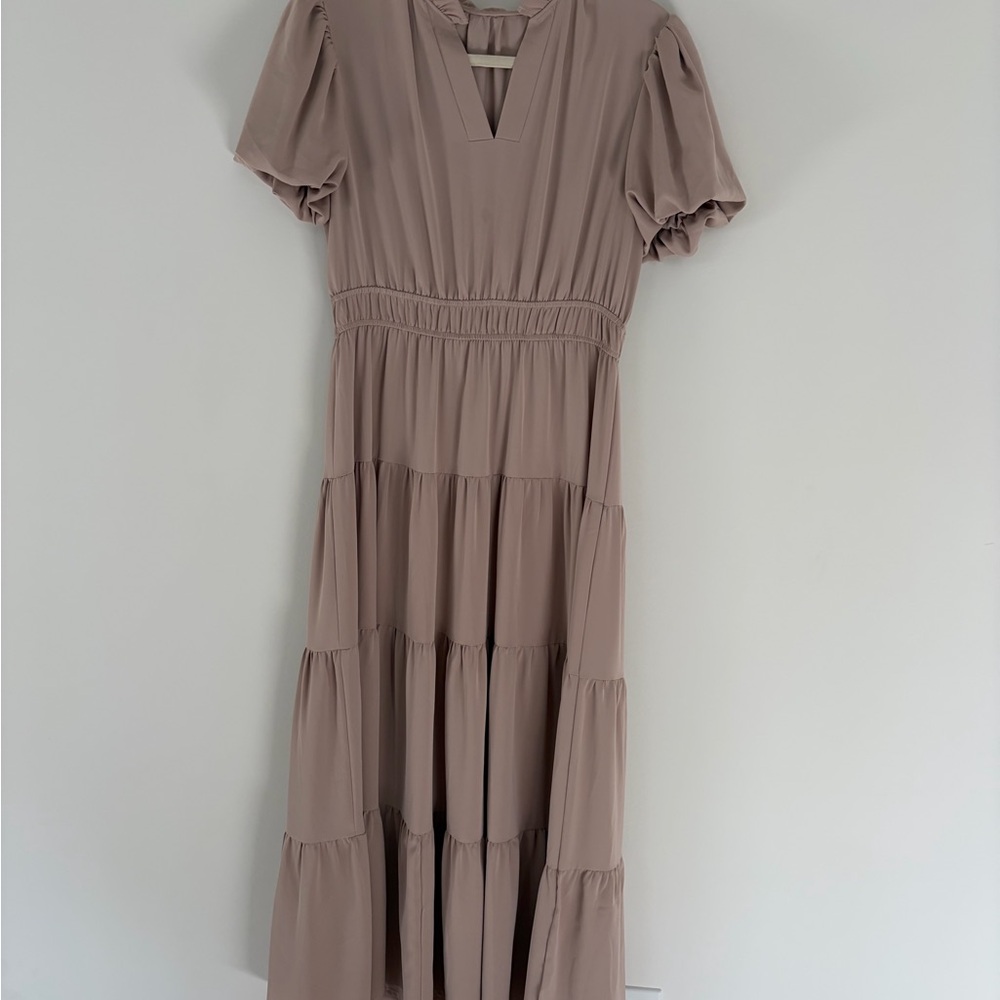 Elegant Taupe Maxi Dress